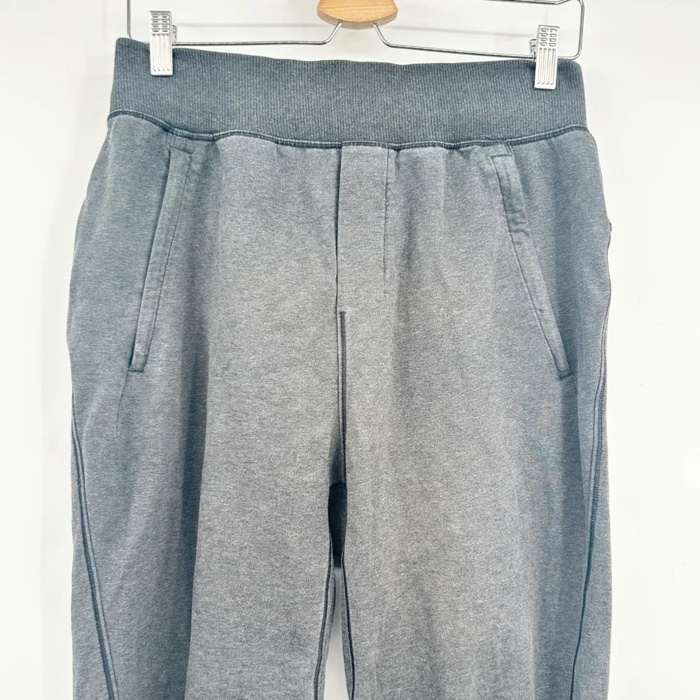 Lululemon Mens Heathered‎ Black Cross Cut Tapered Athleisure Jogger Pants Size S
